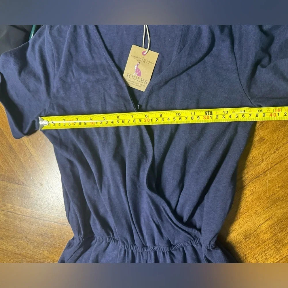 Joules Antonia cotton short sleeve v neck pant jumpsuit Navy Size 2 NWT - Picture 7 of 12